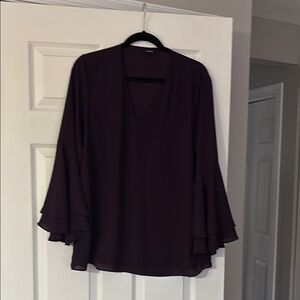 Alfani Purple Relaxed Bell Sleeve Blouse